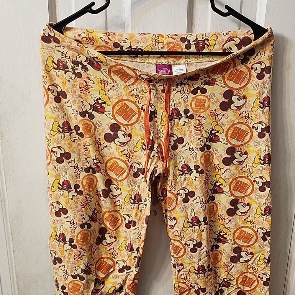 Disney Mickey Mouse Joggers -or Sleep Wear Orange and Yellow